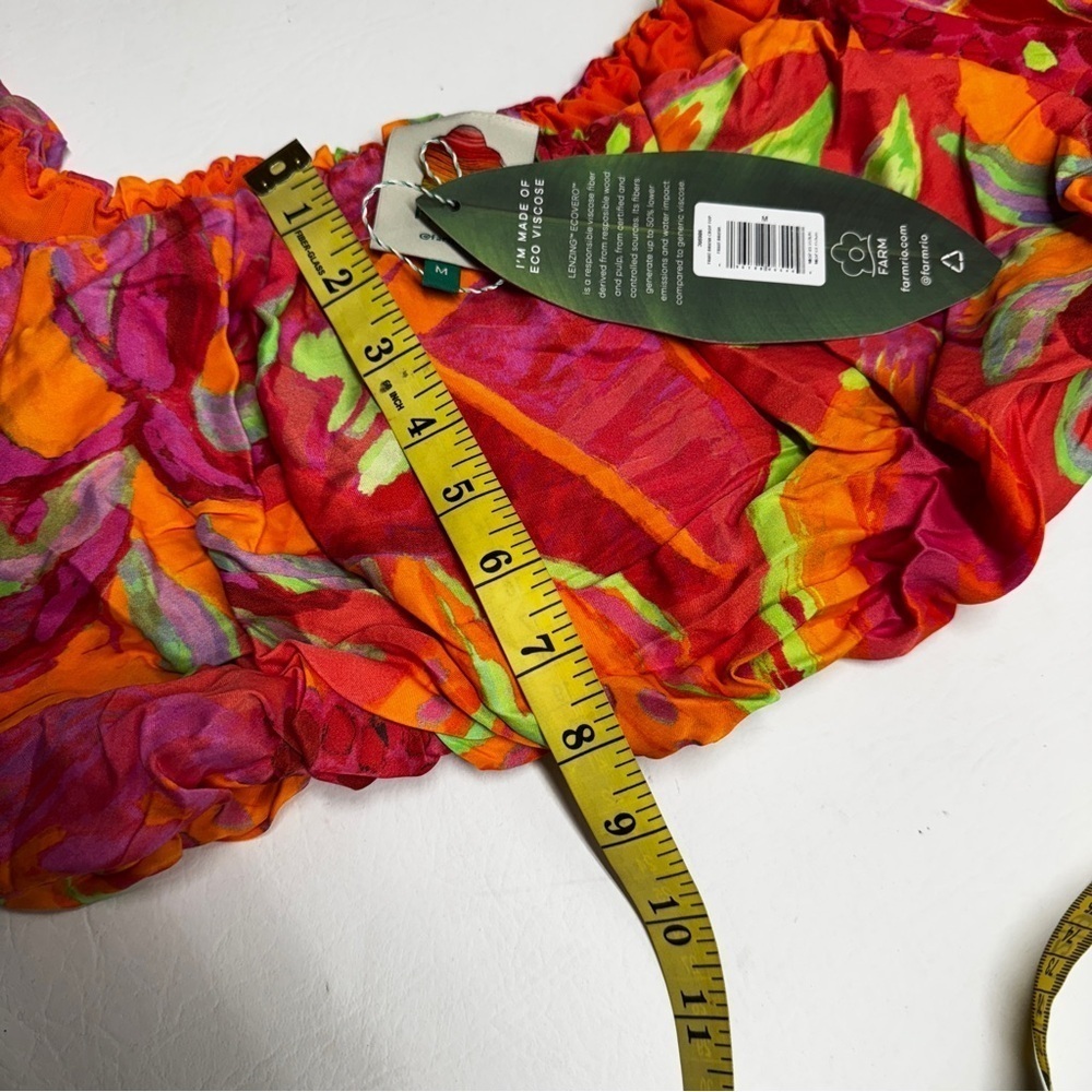 Farm Rio fruit brush Floral Puff Sleeve Crop Top size nwt - Picture 8 of 8